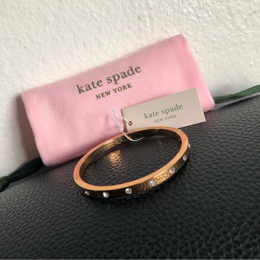 Kate Spade Set In Stone Hinged Bracelet Rose Gold